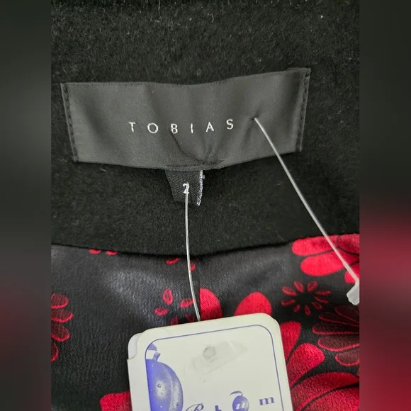 TOBIAS NWT 100% Wool Cropped Black Women's Jacket. Size 2 - Picture 11 of 16